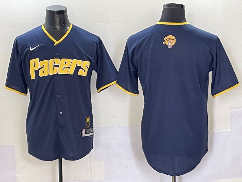 Men 2025 Indiana Pacers Blank Blue Joint Name NBA Jersey style 11